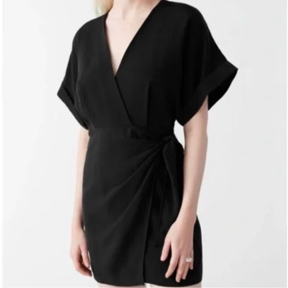 Black mini wrap around dress